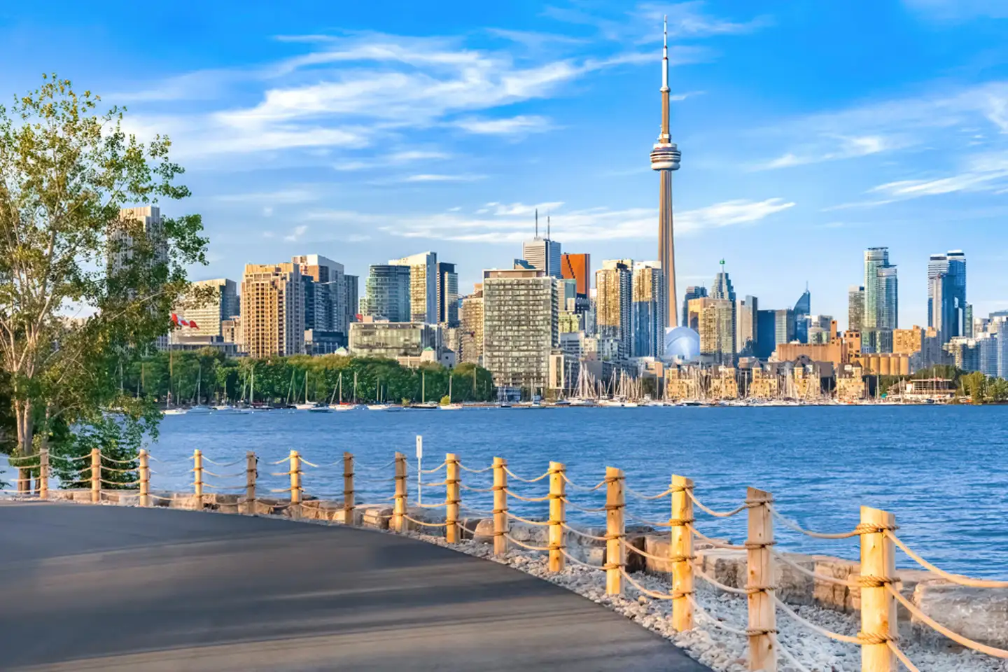 Toronto skyline seen across the harbour from the Toronto Islands
